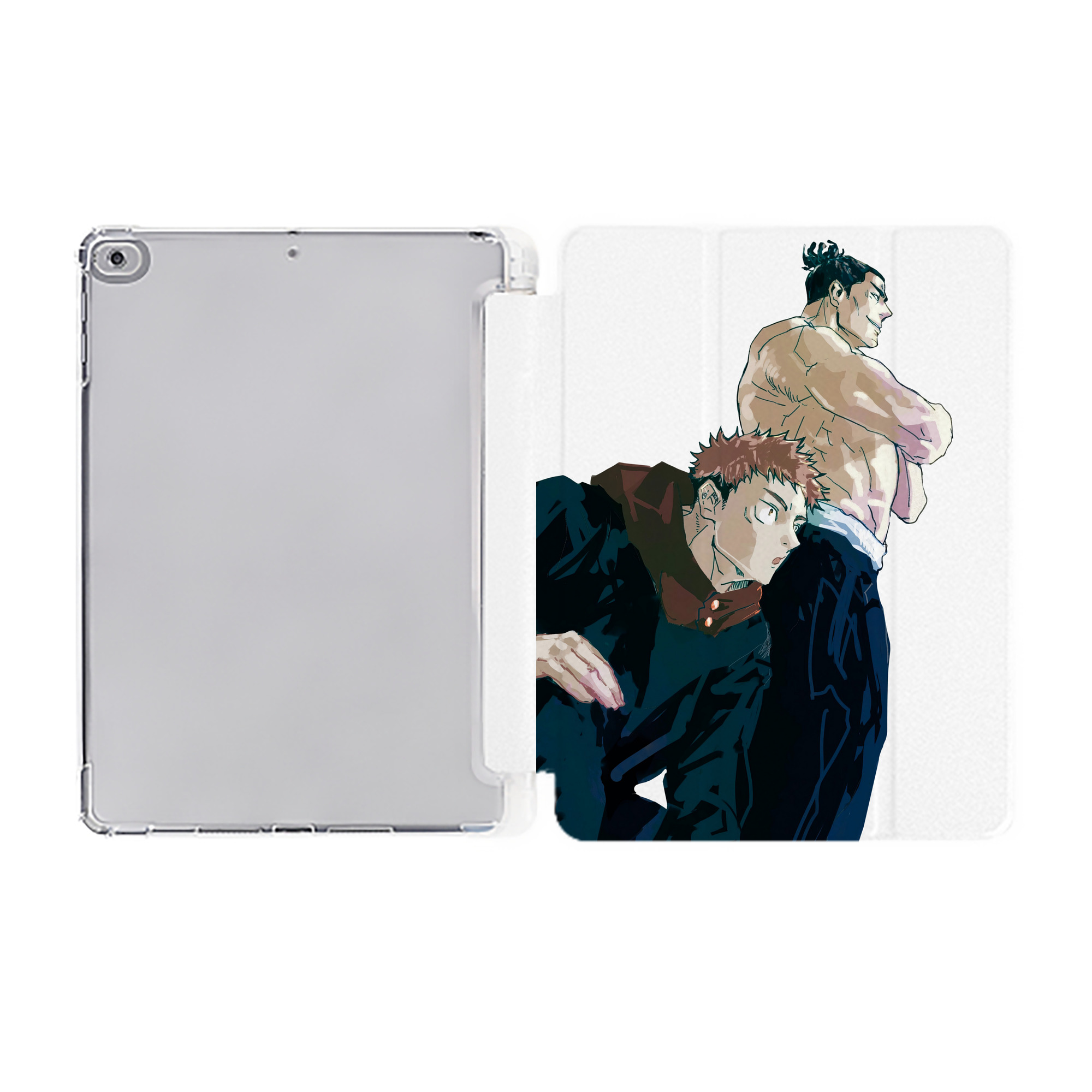 （画像用） 呪術廻戦 Jujutsu Kaisen IPad ケース ペン収納付き 三つ折りスタンド PUレザー×シリコン 対応機種9.5/10.5/10.9インチ